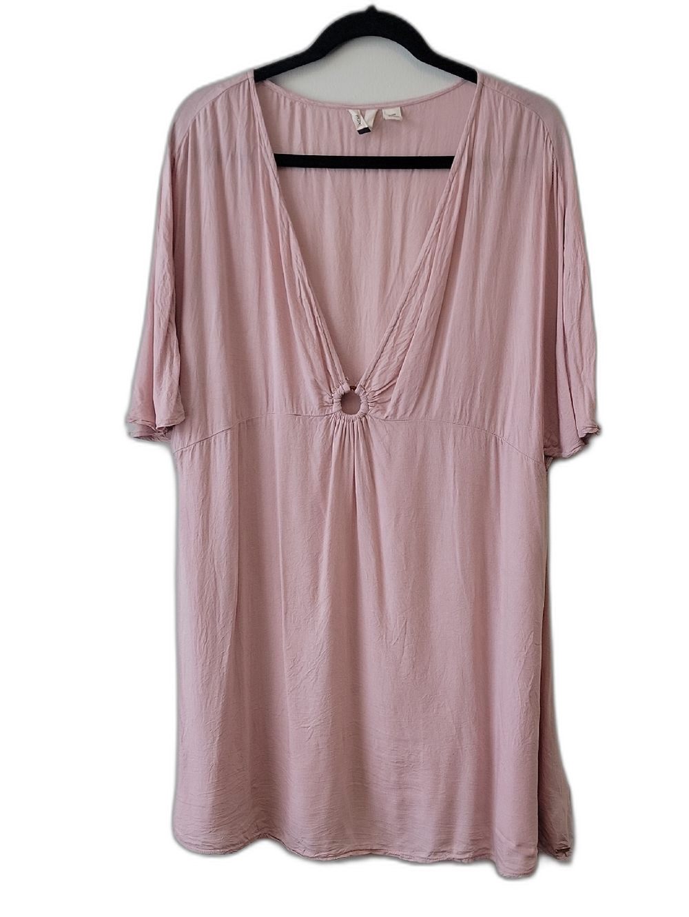 Roxy Blush Pink Lightweight Breathable Viscose Tunic Mini Dress Swim Coverup